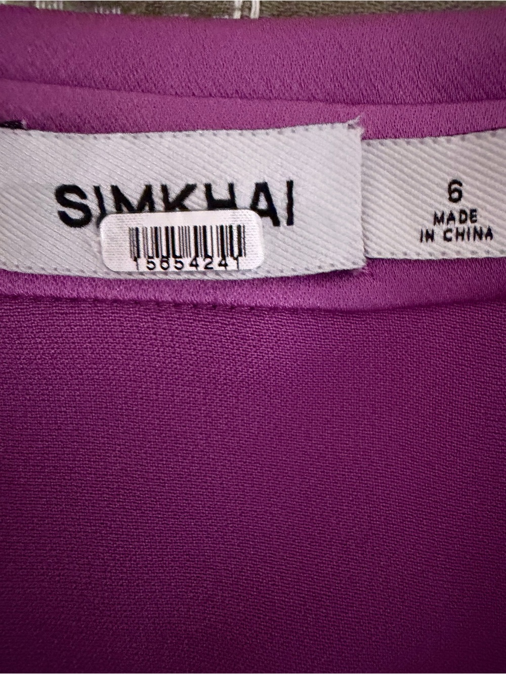 SIMKHAI Paradisa Purple Satin Wrap Top Size 6 Split Statement Sleeves - Picture 2 of 7